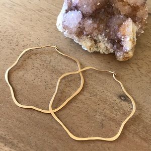 Wavy Bronze Hoops